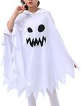 Toddler White Ghost Costume Halloween Kid Girl Boy Cute Ghost Cape Glow In The Dark Ghost Cloak with Hood