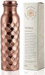 VEDANA Premium Honeycomb Ayurvedic Pure Copper Water Bottle | Leak Proof 1 Liter Copper Vessel for Drinking Water | Great Water Bottle for Sports, Yoga & Everyday Use