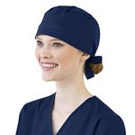 WonderWink Men's Wonderwork Unisex Scrub Cap, Navy, One Size