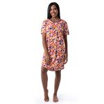 Wrangler Women's Short Sleeve Crewneck Pocket Sleepshirt, Retro Floral, Medium