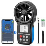 INFURIDER Digital Wireless Anemometer with APP via Bluetooth,YF-866APP Handheld Wind Speed Meter Wind Speed Gauge for Measuring Wind Speed/Temperature with Backlit and Max/Min/Avg