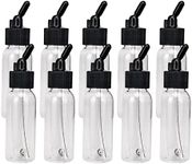 Box of 10-each 1.2-Ounce(35cc) Airbrush Paint Bottles Jars Pots with Lid Adapter Cap Dual-Action Siphon Feed Air Brush Airbrushing Accessories Compatible with IWATA SATA OLYMPOS HANSA PAASCHE GR air b