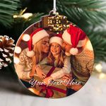 Personalised Christmas Tree Decorations with Photo Christmas Baubles 2024 Christmas Bauble Ornament Photo Gifts for Christmas Trees Xmas Gifts for Mom Dad Family Kids Friends