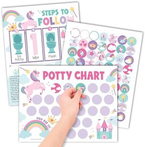 Unicorn Potty Training Chart For Toddler Girls - Potty Training Sticker Chart For Girls Potty, Potty Chart For Girls With Sticker, Sticker Chart For Kids Potty Training Reward Chart, Kids Reward Chart