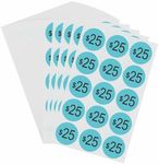 Hybsk 375 Count Garage Sale Price Stickers Yard Rummage Sale Labels 25 Dollar 1 inch Retail Sale Clearance Stickers
