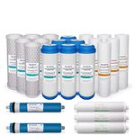 Max Water Replacement Filter Set for Standard Reverse Osmosis Water Filter System 100 GPD RO Membrane Filters - 23 Pack - 10 inch Standard Size Water Filters