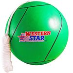 Western Star Tetherball W/Rope Backyard Outdoor for Kids Yellow Red Blue Green Pink Full Size Line (Emerald Green)