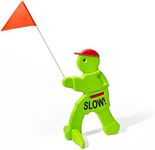 Step2 Kid Alert Visual Warning Signal V.W.S - 32-Inch Caution Go Slow Children at Play Signage - Durable Plastic Outdoor Playtime Safety Signs for Kids with Flag