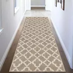 U'Artlines Runner Rug for Hallway 2×6feet Non Slip Kitchen Floor Carpet Runners Beige Geometric Pattern Machine Washable Area Rug for Entryway Bathroom