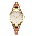 BUREI Watch Demen Elegant Leather Strap Wrist Watch Women's Classic Analogue Quartz Women's Watch Gifts for Women, brown, Strap.