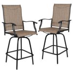 Flash Furniture Sling Patio Chairs, Alloy Steel, Brown, One Size