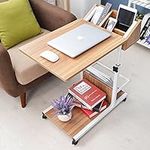 sogesfurniture Height Adjustable Sofa Side Table C Table Laptop Holder End Stand Desk Coffee Tray Side Table,Oak BHCA-103#2-OK