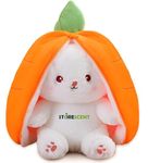 Storescent Reversible Carrot Bunny Plush Toy, Adorable & Versatile Stuffed Animal with Zipper - Soft Rabbit Toy, Pillow & Decorative Gift (Carrot Bunny 35cm)