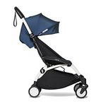 BABYZEN YOYO² Stroller Combo - Lightweight, Compact , Foldable Stroller- Multiple Recline positions, Travel friendly, 5 point harness- Suitable for baby weighing upto 22kgs - Includes white frame with Air France Blue seat cushion and matching canopy