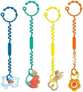 JoyLife 5 Pezzi Cinghie di Sicurezza per Giocattoli, Catena Ciuccio per Cup Catcher Senza Bpa, Cinghie Regolabili in Silicone Catenelle Per Ciuccio per Cintura di Sicurezza Passeggino Seggiolone Culle