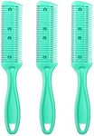 OSALADI 3Pcs Hair Cutter Comb,Hair Razor Comb,Double Edge Razor Hair Trimmer Comb for Think and Thick Hair Cutting and Styling,Green