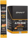 ONNIT Alpha Brain Instant Peach Flavor - Nootropic Brain Booster Memory Supplement - for Focus, Energy & Clarity - Alpha GPC Choline, Cats Claw, L-Theanine, Bacopa - 30ct