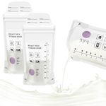 100 Pcs Breast Milk Storage Bags, 250ml Temperature Sensing Discoloration Milk Storing Bags for Breastfeeding, No-Leak Self-Standing Milk Freezer Storage Pouches