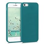 kwmobile Case Compatible with Apple iPhone SE (1.Gen 2016) / iPhone 5 / iPhone 5S Case - Soft Slim Protective TPU Silicone Cover - Teal Matte