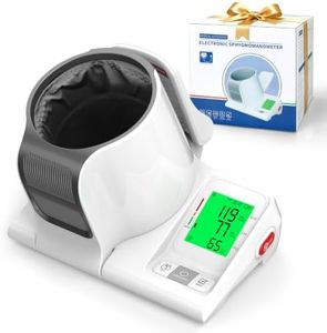 Blue Deer Upper Arm Blood Pressure Monitor, Automatic Barrel Cuff Blood Pressure Machine, No-Wrap Auto-Fit Cuff 7.1"-16.5", Type-C Rechargeable, Large 3-Color Backlit Screen, 2 Users 2 x 99 Memories