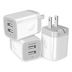 3Pack Fast Charging Cubes, Foldable Dual Port Charger Block, AILKIN Fast USB Plug Power Adapter Fold up Box Base Brick for iPhone XR/XS Max/X iPad Samsung Galaxy Tablet Kindle Fire LG Pixel Xbox Blu