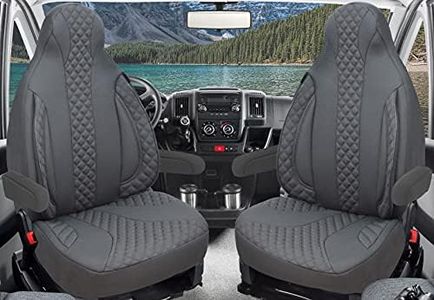 Seat Covers for Drivers and Passengers Compatible with Motorhome Pössl Weinsberg Knaus Adria Dethleffs Fendt Carthago Bürstner Eura Mobile Pilot Laika Kabe Chausson Hobby PL409 (Grey)