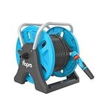 Flopro-EVERYDAY garden hose reel 20m: 2-in-1 ideal as free standing or wall mounted hose reel. Robust frame for stability. Complete with SUPERGRIP hose pipe connector set & nozzle- Fits all brands