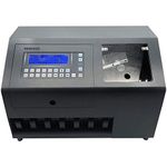 Ribao CS-610S+ Pro 7-Pocket Professional Coin Counter, Heavy Duty Bank Grade Coin Sorter with Alloy Sensor Counterfeit Detection, Two-Year After Service