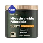 NAD+ Supplement - Liposomal Nicotinamide Riboside - NAD Supplement with Nicotinamide Riboside for Anti-Aging, Energy, Focus - 80 Capsules