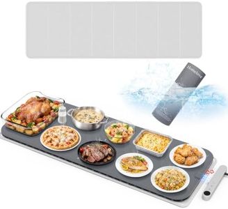 Homelove Warming Mat for Food - Electric Warming Tray with 7-Level Temperature and 6-Level Hours Setting, Full Surface Heating, Waterproof Dishwasher-Friendly Food Warmer for Parties, Kitchen (Grey)