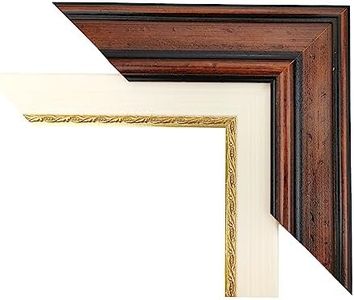 ITALIA CORNICI Maestri Artigiani - Cornice in Legno da Parete per Quadri Tele Noce con o senza Passepartout Avorio Made in Italy (50 x 70 cm)