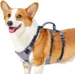 Huntboo Escape Proof Dog Harness Medium, Anti-Pull Dog Harness with Handle, Breathable, Adjustable, Reflective Dog Harnesses, Lightweight Dog Harness for Small and Large Dogs Outdoor (Black,M)