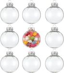 The TWIDDLERS 15 Clear Plastic Fillable Christmas Balls (2" Inch) - DIY Christmas Bulbs Ornaments for Crafts, Xmas Tree Decoration, Wedding, Parties