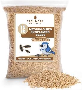 Trailmark Naturals 15 LB Medium Sunflower Chips, Shelled Seeds for Birds – Premium Wildlife & Bird Food – Grown in USA - Non-GMO - Medium Chip Sunflower Seeds for Wild Birds and Backyard Feeders