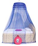 Homecute Hanging Decorative Canopy Double Bed Mosquito Net (Traditional Net Normal Lase Blue)