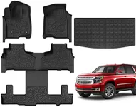 Floor Mats and Cargo Liner for Chevy Tahoe/GMC Yukon 7 Seater 2024-2021 Tahoe/Yukon (Denali) Floor Liners w/ 2nd Row Bucket Seats, All Weather Car Mats Set Accessories (Not for Yukon XL)