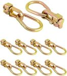 QWORK L-Track Double Stud Tie Down Fitting with Pear Link, to Create Instant Tie-Down Anchor Points, by Work with L Track Rails in Your Truck, Or Trailer, Working Load Limit of 1,666lbs 10 Pack