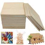 OWLKELA 40 Pieces 10x10x0.2cm Basswood Sheets, Rectangle Blank Wooden, Wooden Cutouts for Crafts, Great for Wood Burning and Laser Projects, Arts and Crafts, Wood Engraving