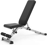 leikefitness Adjustable Weight Bench Foldable Workout Exercise Bench with Automatic Lock for Upright Incline Decline and Flat Full Body Exercise (GM5809(BLACK))