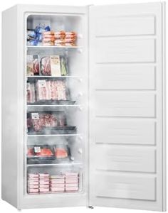 Upstreman 7.0 Cu.Ft Convertible Upright Freezer with Large Capacity, Convertible Design, Energy Saving, Quiet Operation, Removable Shelves, Suitable for Basement, Dorms, Apartment, Office, White-UF70