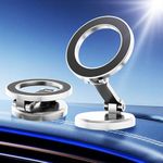 FLEXBEE Compatible Magsafe Car Mount | 360°Rotatable Magnetic Phone Holder for Car | Universal Car Mobile Holder for iPhone 15/14/13/12,Strong Magnets[42 Magnets] Stand(Single Rotation)