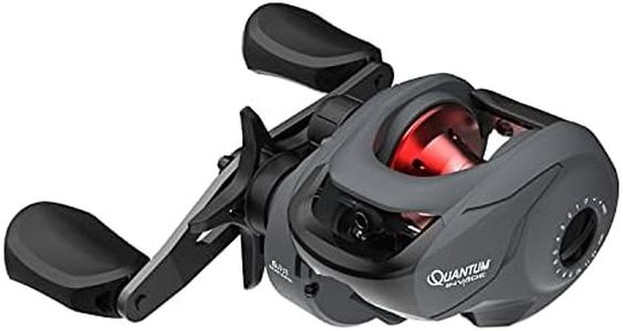 Quantum Invade Baitcast Fishing Reel, Size 100 Reel, Right-Hand Retrieve, Oversized Handle Knobs, Zero-Friction Pinion, Lightweight Graphite Frame, Dark Gray