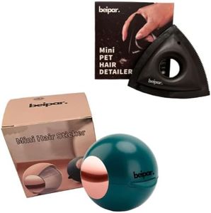 beipar. Rodillo Bola Quita pelos Mascotas, Pelusas, Reutilizable, Eco, para Ropa y Viaje (Verde) + Mini tríángulo Cepillo removedor pelos Perros, Gatos, de Alfombrillas Coche, hogar [Pack 2 Piezas]