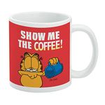 Garfield Show me the Coffee! Ceramic Coffee Mug, Novelty Gift Mugs for Coffee, Tea and Hot Drinks, 11oz, White