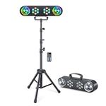 DJ Lights with Stand, Telbum Party Bar Light Set, Mobile Stage Lighting System Sound Activated LED Par Lights, for Move Band Disco Wedding Halloween Christmas