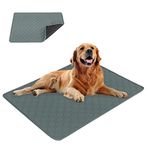 EASTLION Washable Dog Mat,Non-Slip Reusable Puppy Pads for Dogs,Super Absorbent Waterproof Dog Mat Pee Pads for Dogs for Indoor Outdoor Car Travel for Dogs,Cats(1 PCS 39.3x27.5 inch) L-Grey