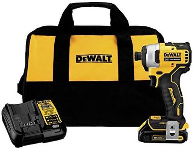 DEWALT DCF809C1 Atomic 20V Max Lithium-Ion Brushless Cordless Compact 1/4 In. Impact Driver Kit W/ 1 Battery