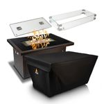 Fire Table & Accessory Set Combo - Series 403 Espresso Brown Fire Table & 3-Piece Accessory Set