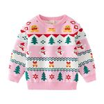 ESHOO Baby Girls Boys Christmas Knitwear Pullover Sweater Toddler Kids Santa Claus Print Xmas Jumper