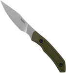 Kershaw Deschutes Caper Hunting Knife, Sharp D2 Stainless Steel Blade, Full Tang Fixed Blade for Caping, Olive Handle with Rubber Overlay, Includes Sheath and Removable Belt Strap